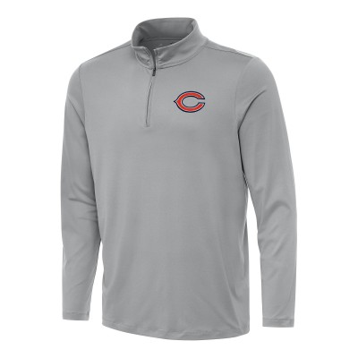 Chicago Bears Antigua Gray Reprocess Quarter-Zip Top