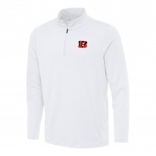 Cincinnati Bengals Antigua White Reprocess Quarter-Zip Top