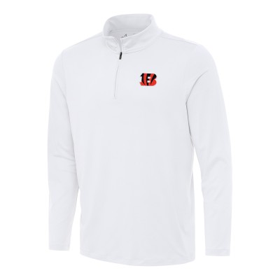 Cincinnati Bengals Antigua White Reprocess Quarter-Zip Top