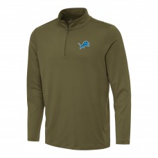 Detroit Lions Antigua Reprocess Quarter-Zip Top - Olive