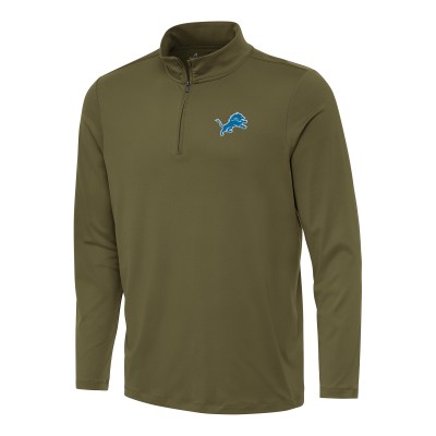 Detroit Lions Antigua Reprocess Quarter-Zip Top - Olive