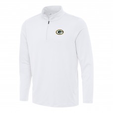 Green Bay Packers Antigua White Reprocess Quarter-Zip Top