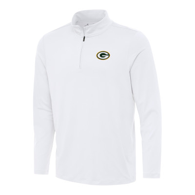 Green Bay Packers Antigua White Reprocess Quarter-Zip Top