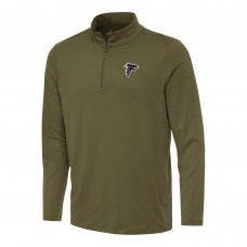 Atlanta Falcons Antigua Olive Reprocess Quarter-Zip Top