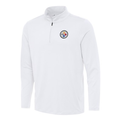 Pittsburgh Steelers Antigua White Reprocess Quarter-Zip Top