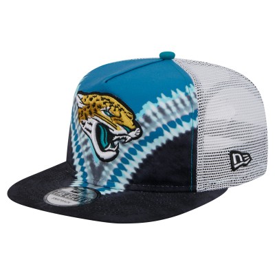 Jacksonville Jaguars New Era Teal/Black Throwback Dye Golfer Snapback Hat