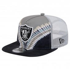 Las Vegas Raiders New Era Gray/Black Throwback Dye Golfer Snapback Hat