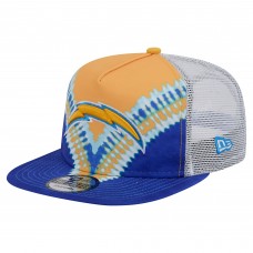 Los Angeles Chargers New Era Gold/Blue Throwback Dye Golfer Snapback Hat Los Angeles Chargers New Era Gold/Blue Throwback Dye Golfer Snapback Hat