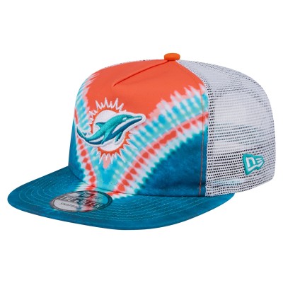 Бейсболка Miami Dolphins New Era Orange/Aqua Throwback Dye Golfer