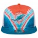 Бейсболка Miami Dolphins New Era Orange/Aqua Throwback Dye Golfer