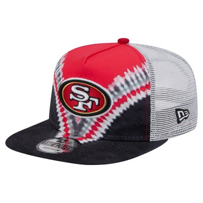 San Francisco 49ers New Era Scarlet/Black Throwback Dye Golfer Snapback Hat