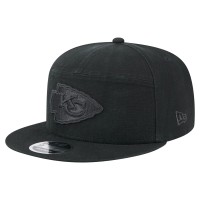 Бейсболка Kansas City Chiefs New Era Black Adventure Canvas Split Panel 9FIFTY Snapback