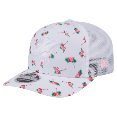 Бейсболка Miami Dolphins New Era White Adventure Flamingo Pattern 9SEVENTY