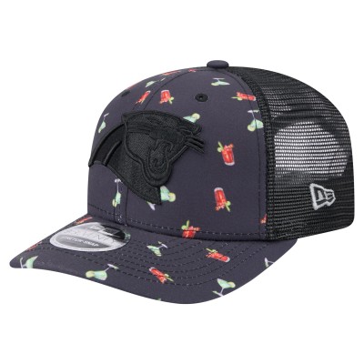Бейсболка Carolina Panthers New Era Navy/Black Adventure Drinks Pattern 9SEVENTY Stretch-Snap
