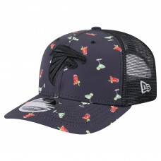 Бейсболка Atlanta Falcons New Era Navy/Black Adventure Drinks Pattern 9SEVENTY Stretch-Snap