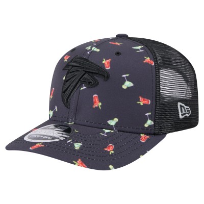 Бейсболка Atlanta Falcons New Era Navy/Black Adventure Drinks Pattern 9SEVENTY Stretch-Snap