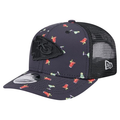 Бейсболка Kansas City Chiefs New Era Navy/Black Adventure Drinks Pattern 9SEVENTY Stretch-Snap