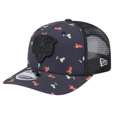Бейсболка Chicago Bears New Era Navy/Black Adventure Drinks Pattern 9SEVENTY Stretch-Snap