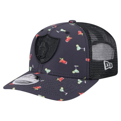 Бейсболка Las Vegas Raiders New Era Navy/Black Adventure Drinks Pattern 9SEVENTY Stretch-Snap