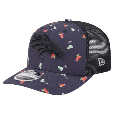 Бейсболка Denver Broncos New Era Navy/Black Adventure Drinks Pattern 9SEVENTY Stretch-Snap