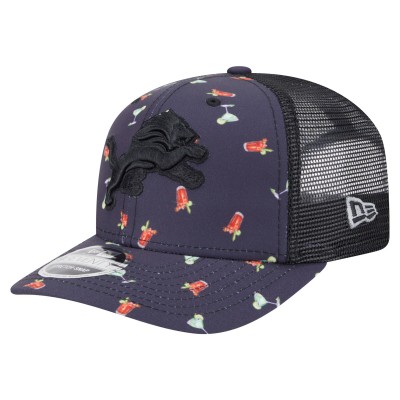 Бейсболка Detroit Lions New Era Navy/Black Adventure Drinks Pattern 9SEVENTY Stretch-Snap