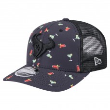 Бейсболка Houston Texans New Era Navy/Black Adventure Drinks Pattern 9SEVENTY Stretch-Snap