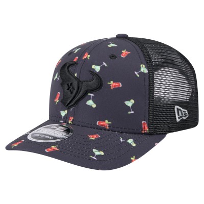 Бейсболка Houston Texans New Era Navy/Black Adventure Drinks Pattern 9SEVENTY Stretch-Snap