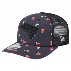 Бейсболка New England Patriots New Era Navy/Black Adventure Drinks Pattern 9SEVENTY Stretch-Snap