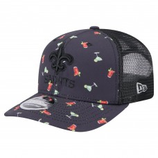 Бейсболка New Orleans Saints New Era Navy/Black Adventure Drinks Pattern 9SEVENTY