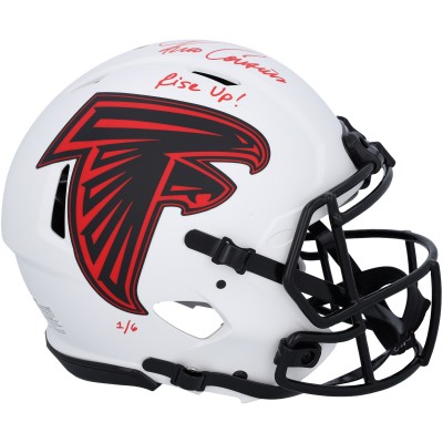 Kirk Cousins Atlanta Falcons Autographed Fanatics Authentic Riddell Lunar Speed Authentic Helmet with Rise Up! Inscription - Signed in Red Ink - Limited Edition #1/6