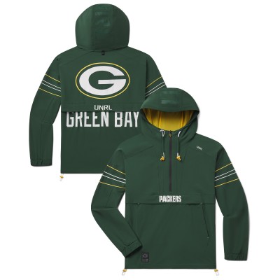 Unisex Green Bay Packers UNRL Green Half-Zip Track Jacket