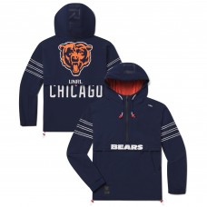 Unisex Chicago Bears UNRL Navy Half-Zip Track Jacket