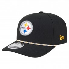 Бейсболка Pittsburgh Steelers New Era Black Gameday Multi Rope 9SEVENTY Stretch-Snap