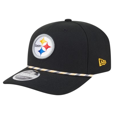 Бейсболка Pittsburgh Steelers New Era Black Gameday Multi Rope 9SEVENTY Stretch-Snap