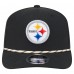 Бейсболка Pittsburgh Steelers New Era Black Gameday Multi Rope 9SEVENTY Stretch-Snap