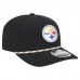 Бейсболка Pittsburgh Steelers New Era Black Gameday Multi Rope 9SEVENTY Stretch-Snap