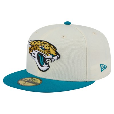 Бейсболка Jacksonville Jaguars New Era Cream/Teal Main 59FIFTY