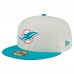 Бейсболка Miami Dolphins New Era Cream/Aqua Main 59FIFTY Fitted