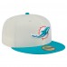 Бейсболка Miami Dolphins New Era Cream/Aqua Main 59FIFTY Fitted