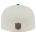 Бейсболка Miami Dolphins New Era Cream/Aqua Main 59FIFTY Fitted