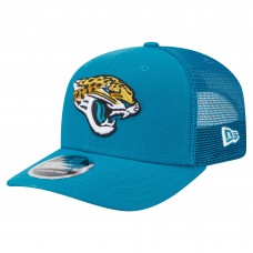 Бейсболка Jacksonville Jaguars New Era Teal Main Trucker 9SEVENTY Stretch-Snap
