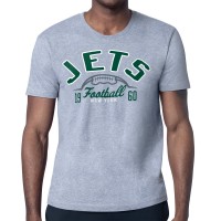 New York Jets Starter Heather Gray Half Ball Logo T-Shirt