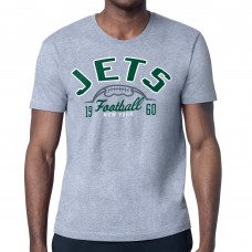 New York Jets Starter Heather Gray Half Ball Logo T-Shirt New York Jets Starter Heather Gray Half Ball Logo T-Shirt