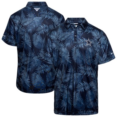 Dallas Cowboys Columbia Navy PFG Super Terminal Tackle™ Omni-Shade™ Polo