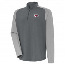 Kansas City Chiefs Antigua Dauntless Quarter-Zip Top - Heather Charcoal/Gray
