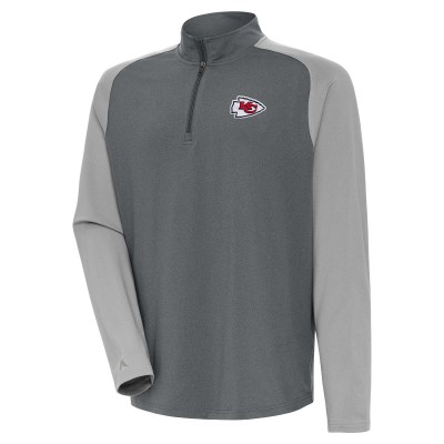 Kansas City Chiefs Antigua Dauntless Quarter-Zip Top - Heather Charcoal/Gray