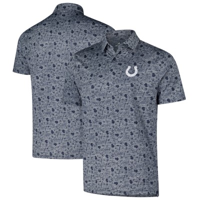 Indianapolis Colts Antigua Heather Navy Relentless Polo