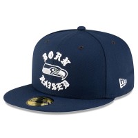 Бейсболка Seattle Seahawks New Era Born x Raised College Navy 59FIFTY