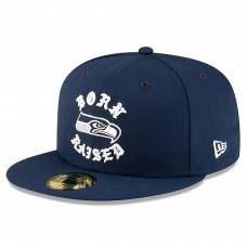 Бейсболка Seattle Seahawks New Era Born x Raised College Navy 59FIFTY