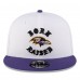 Бейсболка Baltimore Ravens New Era Born x Raised White/Purple 9FIFTY Snapback